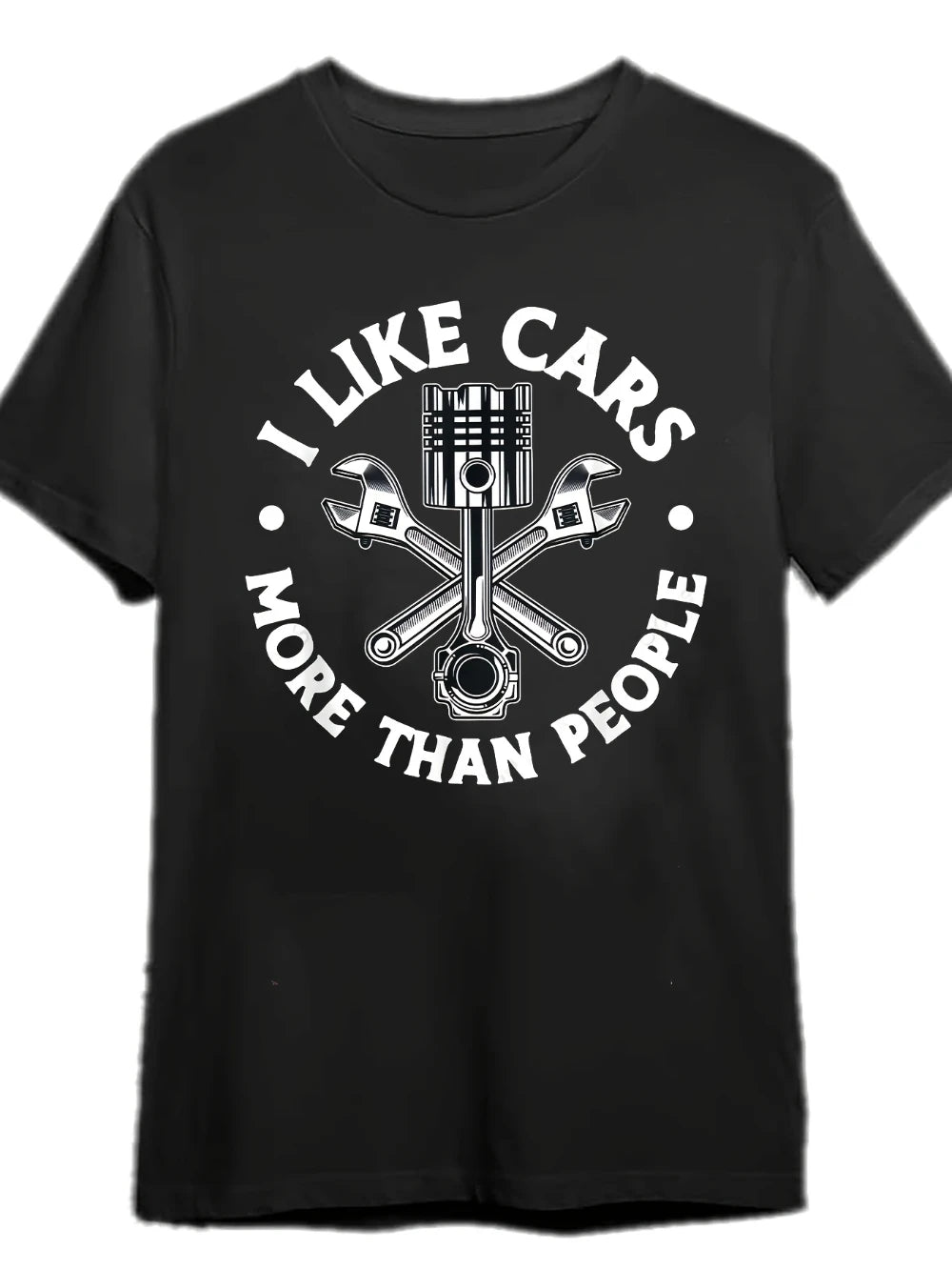 Funny Car Mechanic T-Shirt "I Like Cars More Than People"