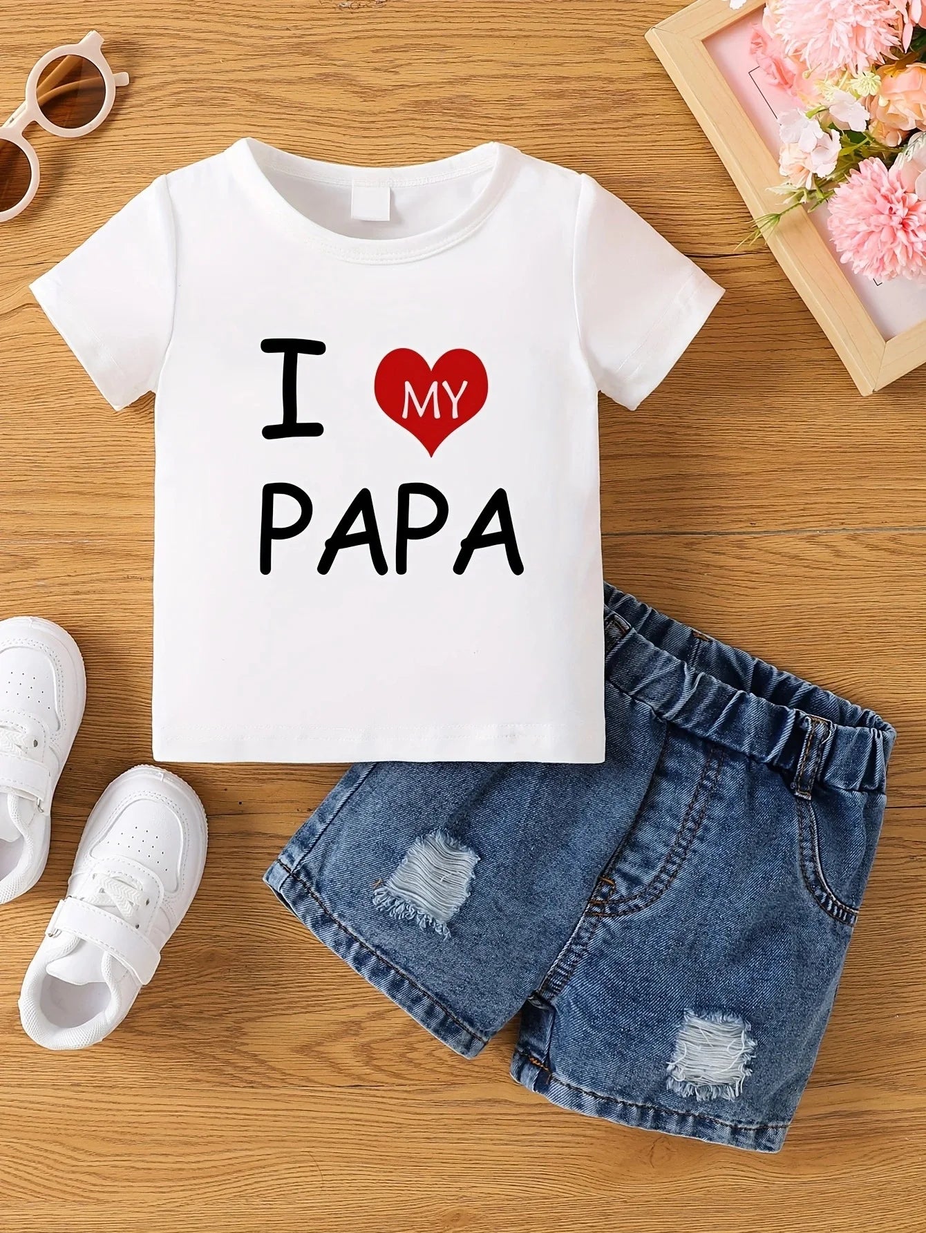 Boys/Girls "I Love My Papa" T-shirt (Shorts not included)