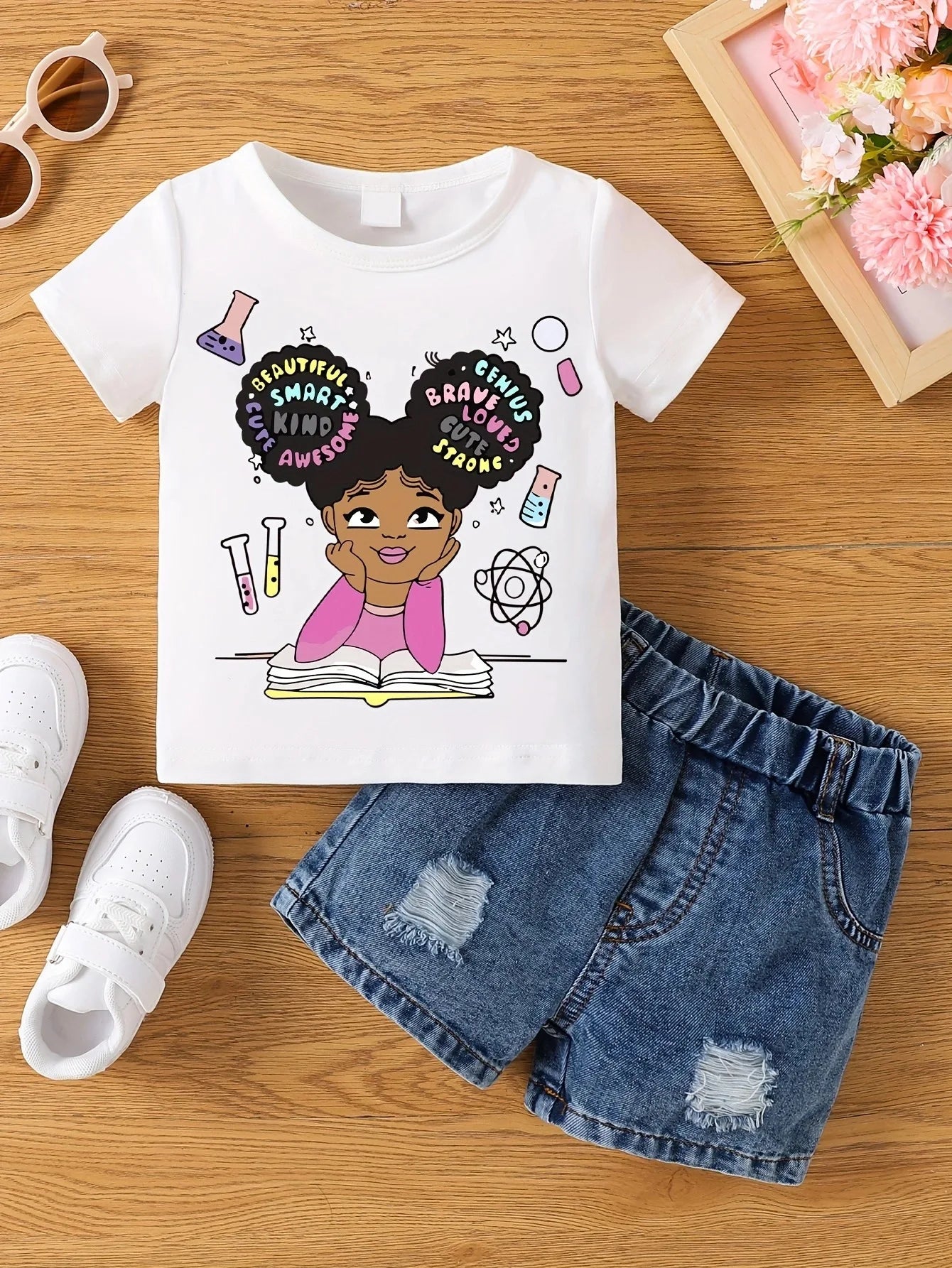 Girls Fashion "Inspirational" T-Shirt (Shorts not included)