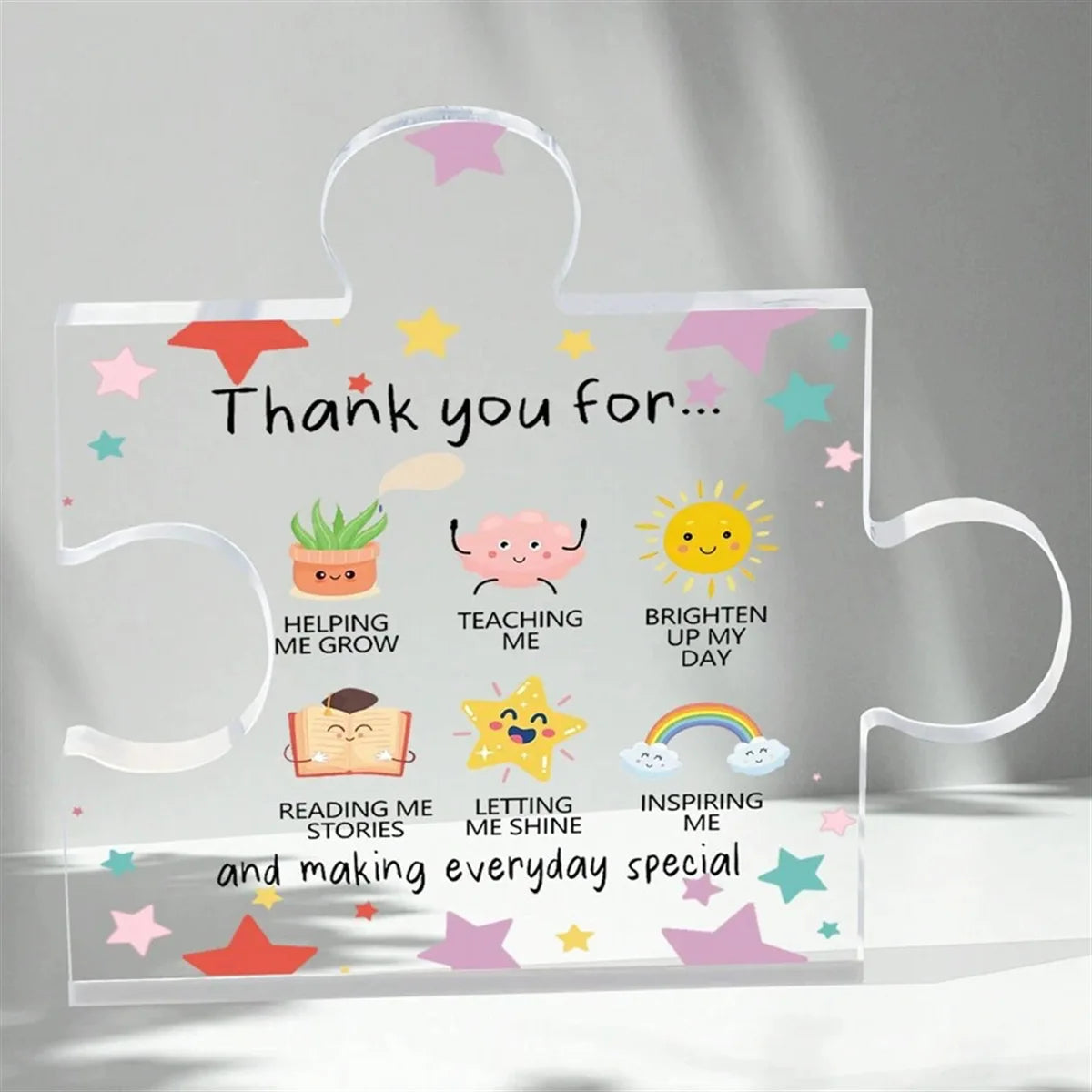 Keepsake Puzzle-Shaped Acrylic Decor - "Thank You For...And Making Everyday Special"