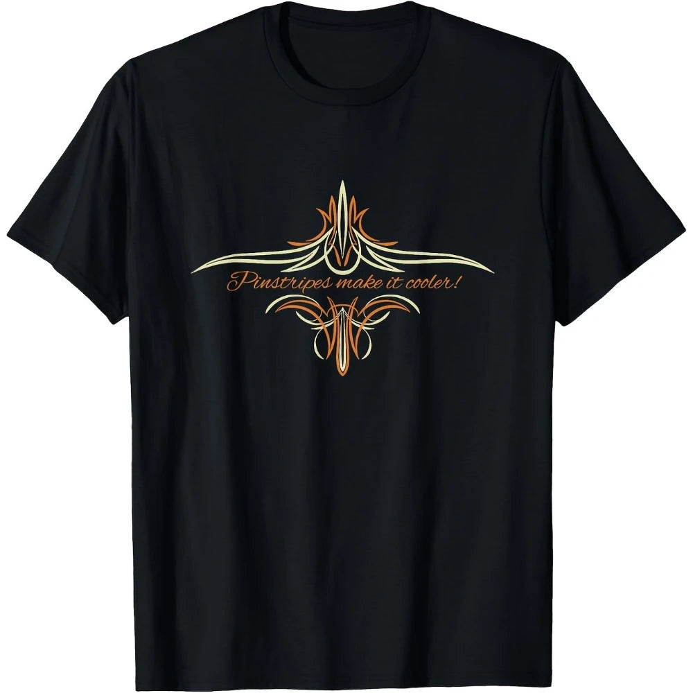 Pinstripe Pattern Graphic Tee "Pinstripes Make It Cooler"