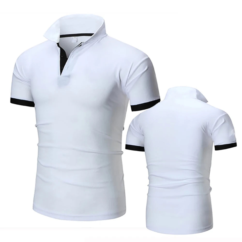 Polo Collar Shirt - Short-sleeved, Casual, Breathable
