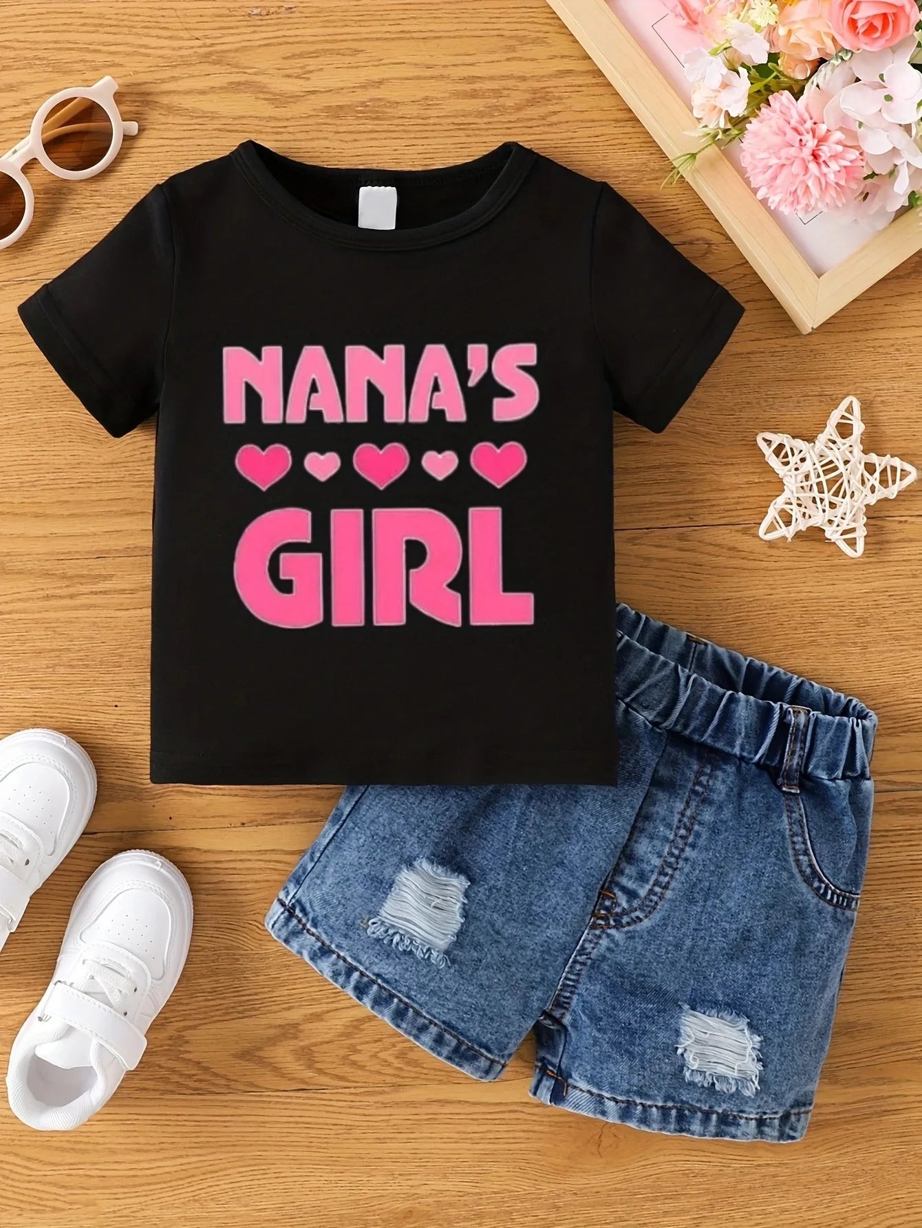 Girls Fashion "Nana's Girl" T-Shirt (Shorts not included)