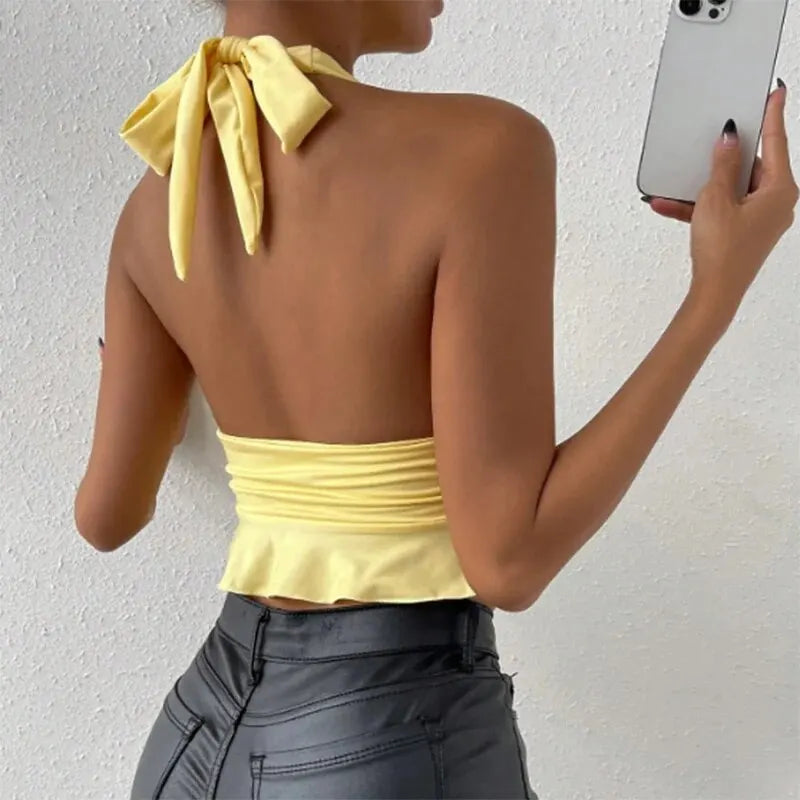 Sexy Pleated Top - V-neck