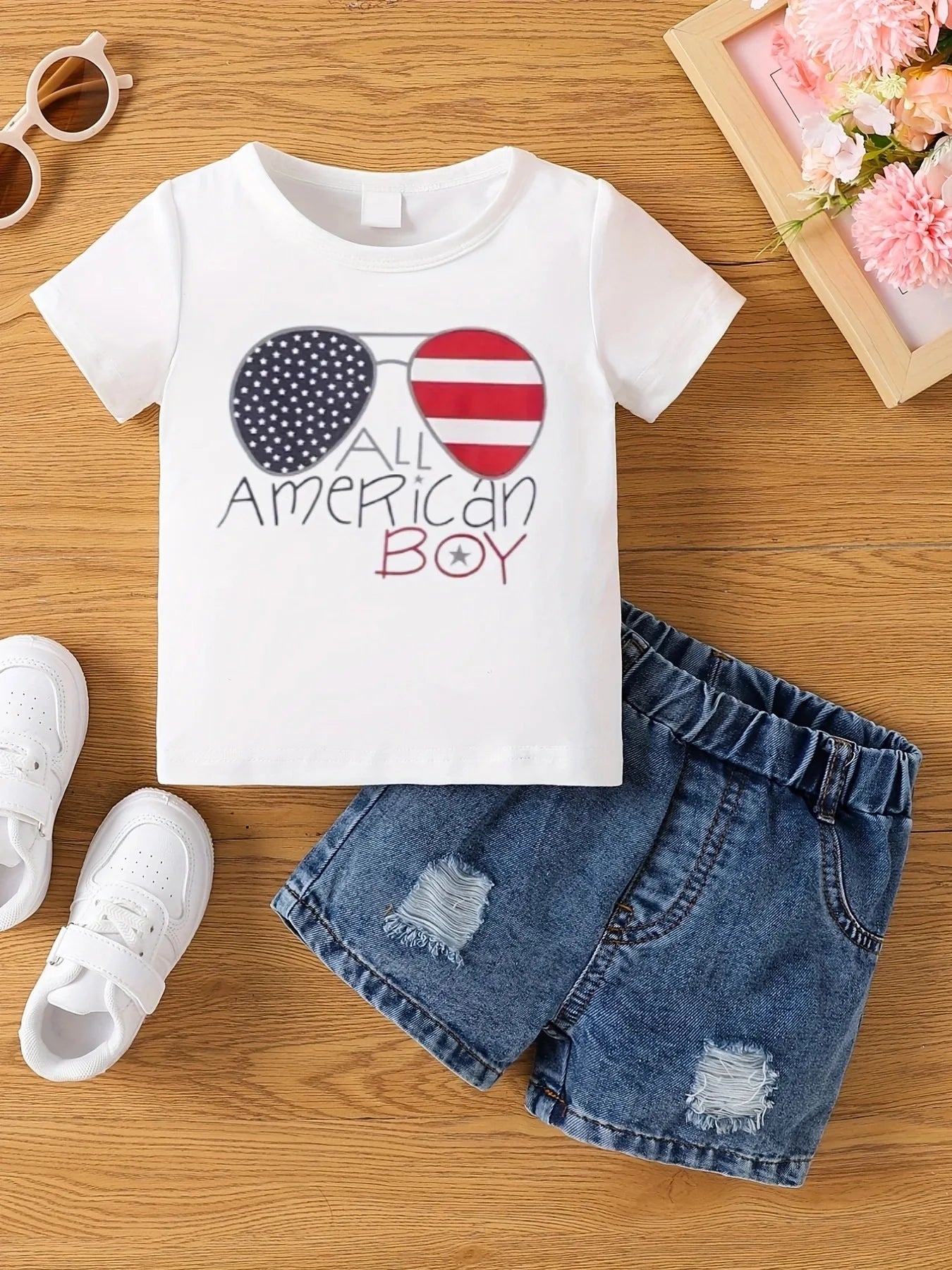 Boys Fashion "All American Boy" T-Shirt (Shorts not included)