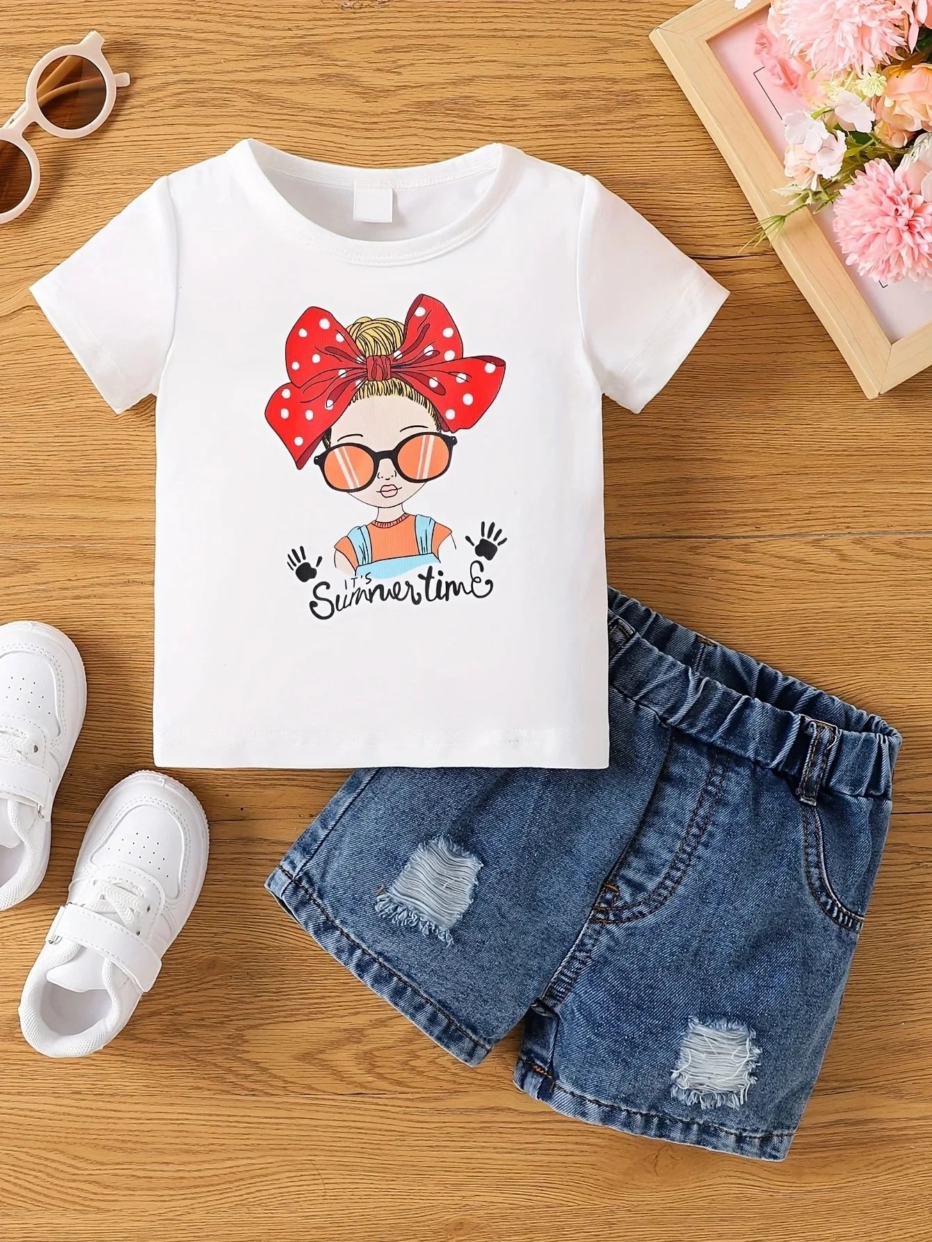 Girls Fashion "Its Summertime" T-Shirt (Shorts not included)
