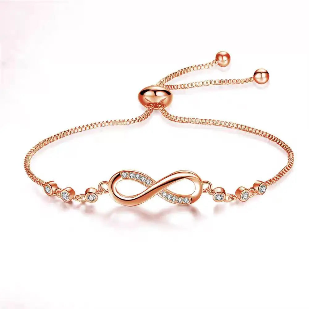 Endless Love Infinity Bracelet Adjustable - Stainless Steel (gold, rose gold & silver available)