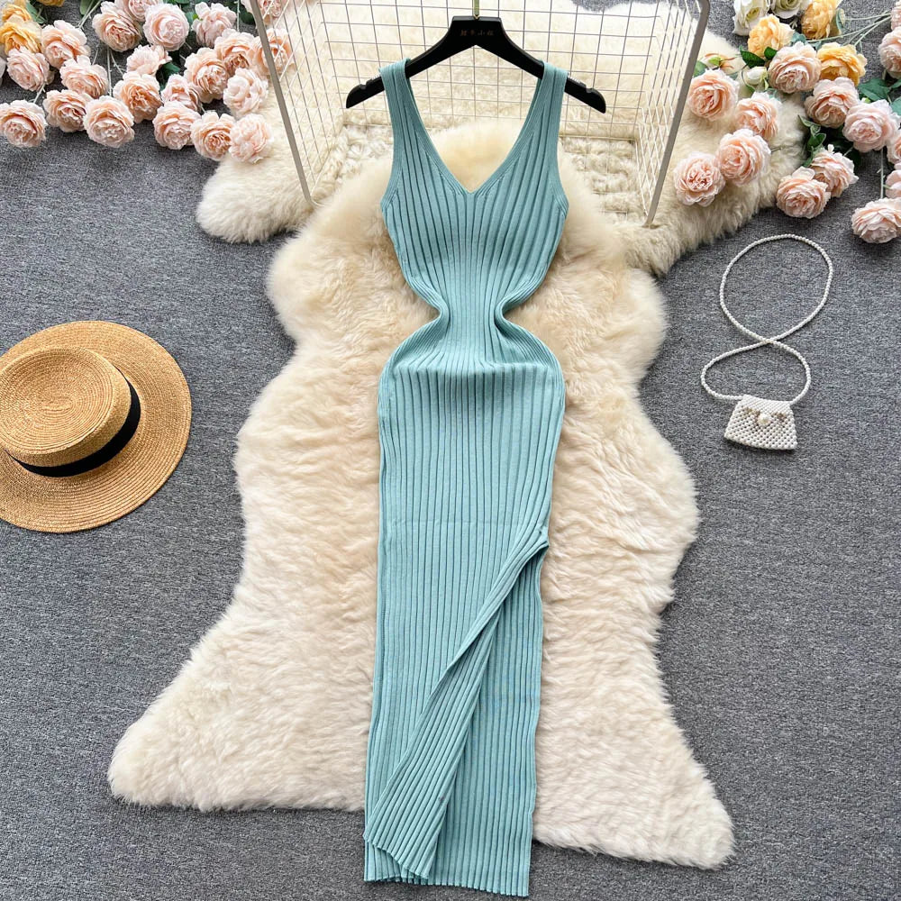 Chic Fashion Trendy Leg/Hip Split Dress (6 colors available)