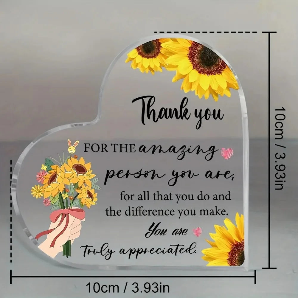 Keepsake Heart-Shaped Acrylic Decor - "Amazing Person You Are"