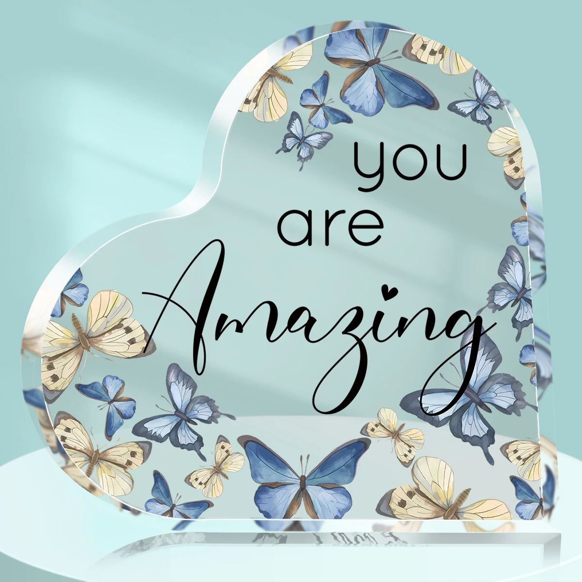 Keepsake Acrylic Heart-Shape Decor Plaque - "You Are Amazing"