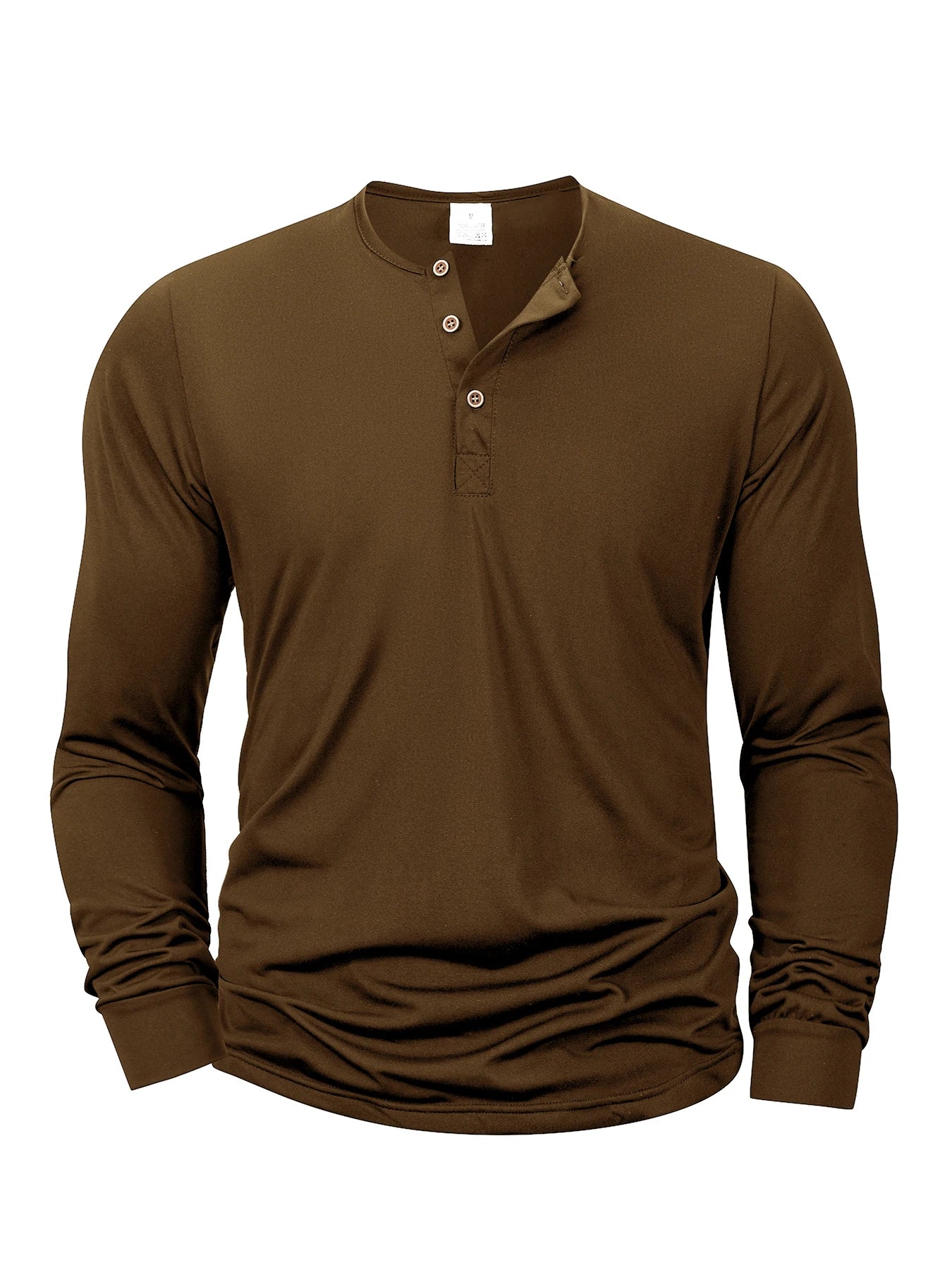 Mens Casual Long Sleeve Button Up V-Neck Shirt Comfortable Fit