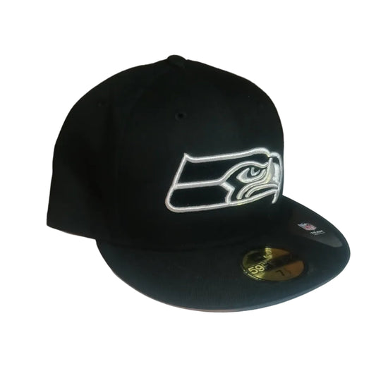 Seatle Seahawks NFL - Double Black White Logo Sports Cap - Fitted