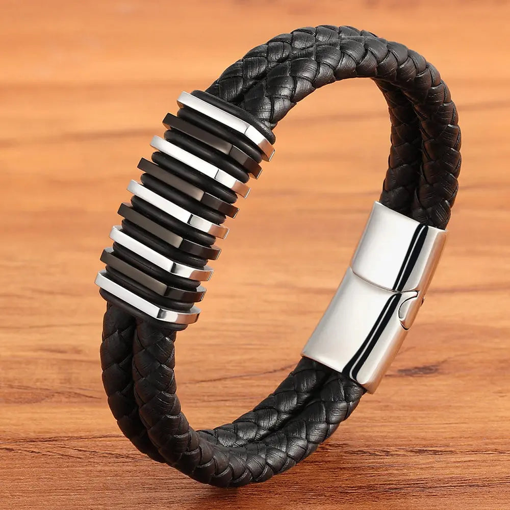 Luxury Stainless Steel - Braided Leather Bracelets