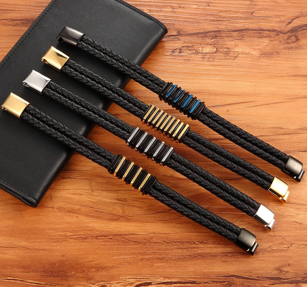 Luxury Stainless Steel - Braided Leather Bracelets