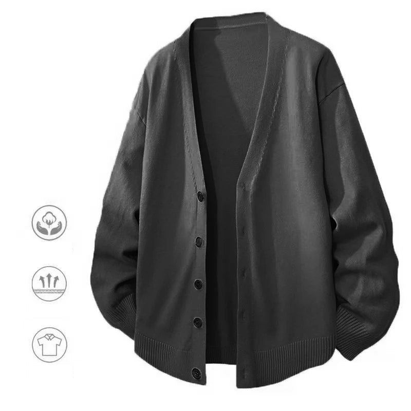 Men's V-Neck Cardigan Sweater Button Up - Casual or Dressy (9 colors available)
