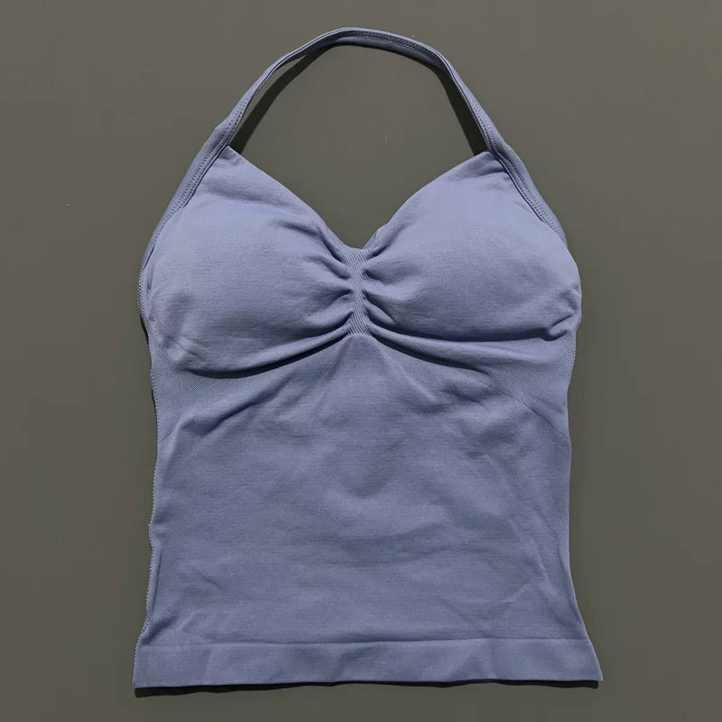 Women's Sporty Backless Halter Tank Top (30 colors available)