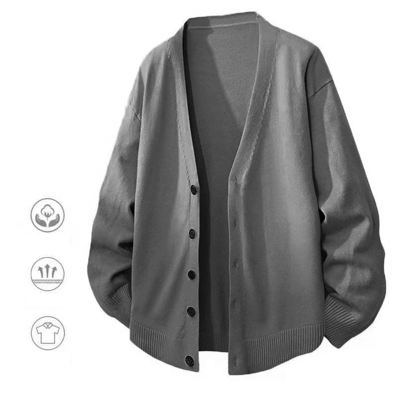 Men's V-Neck Cardigan Sweater Button Up - Casual or Dressy (9 colors available)