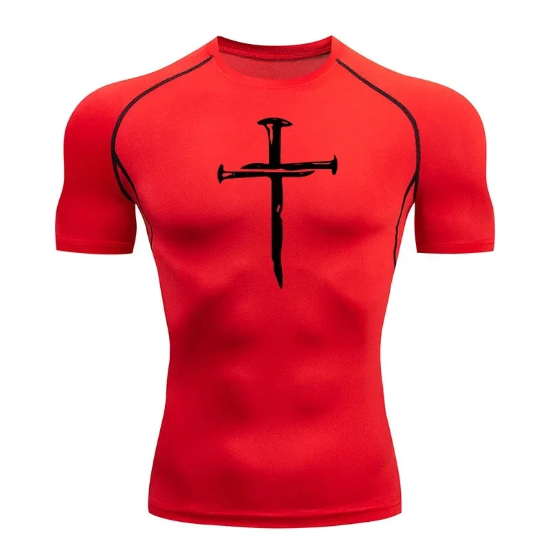 Religious Fitness T-Shirt - "Cross Nails" (5 colors available)