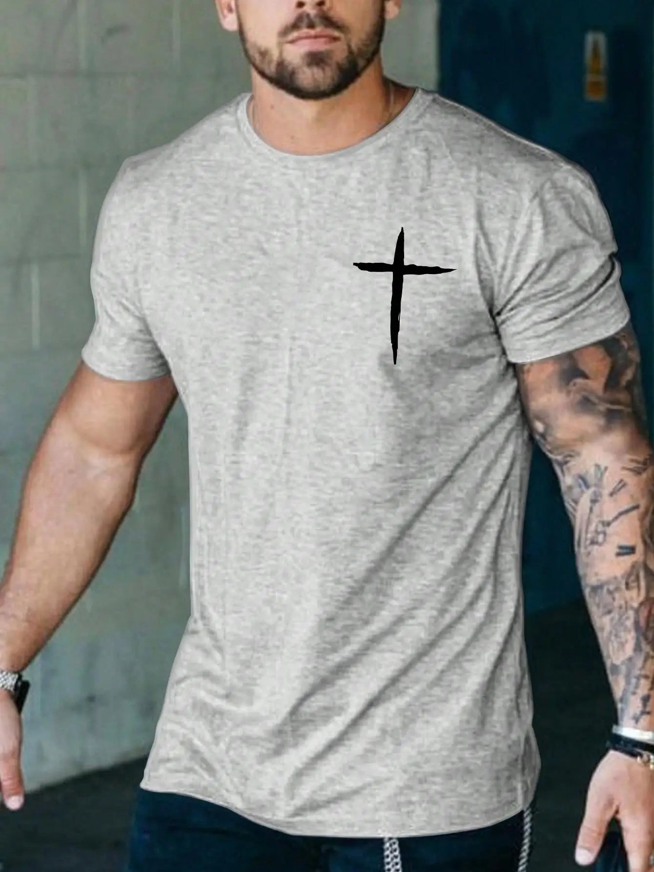 Casual T-Shirt - Simplicity Cross Print