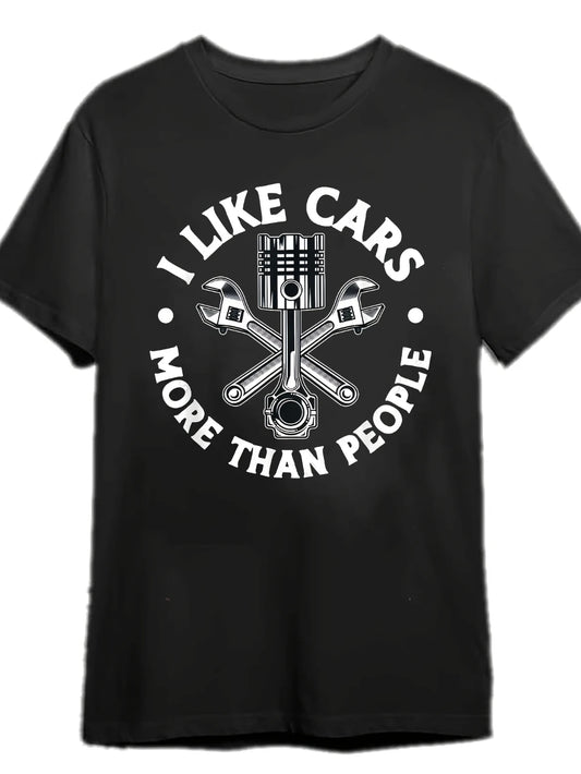 Funny Car Mechanic T-Shirt "I Like Cars More Than People"