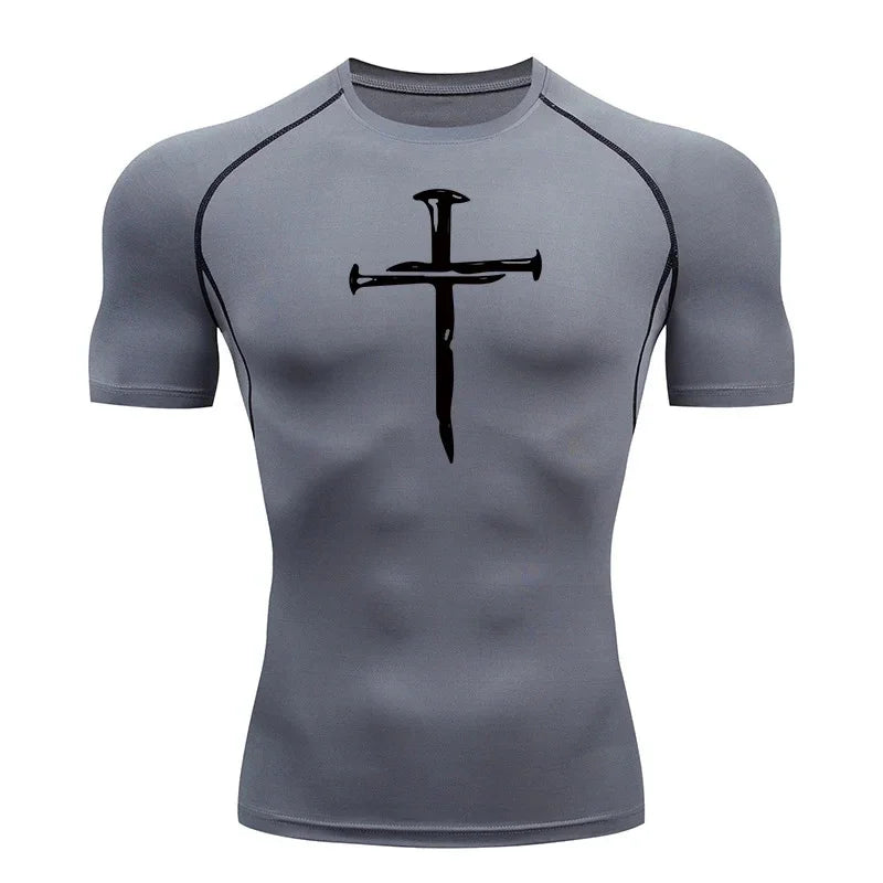 Religious Fitness T-Shirt - "Cross Nails" (5 colors available)