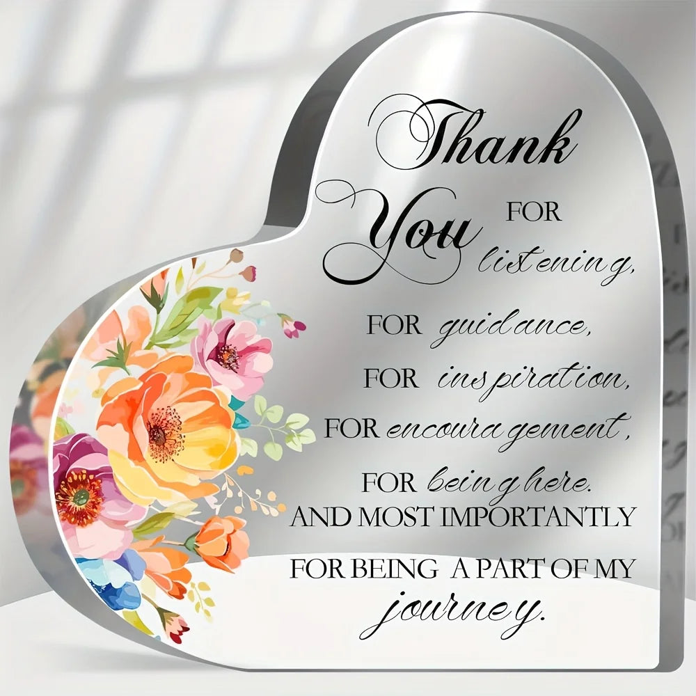 Keepsake Heart-Shaped Acrylic Decor - "Thank You...Journey"