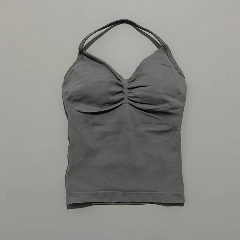 Women's Sporty Backless Halter Tank Top (30 colors available)