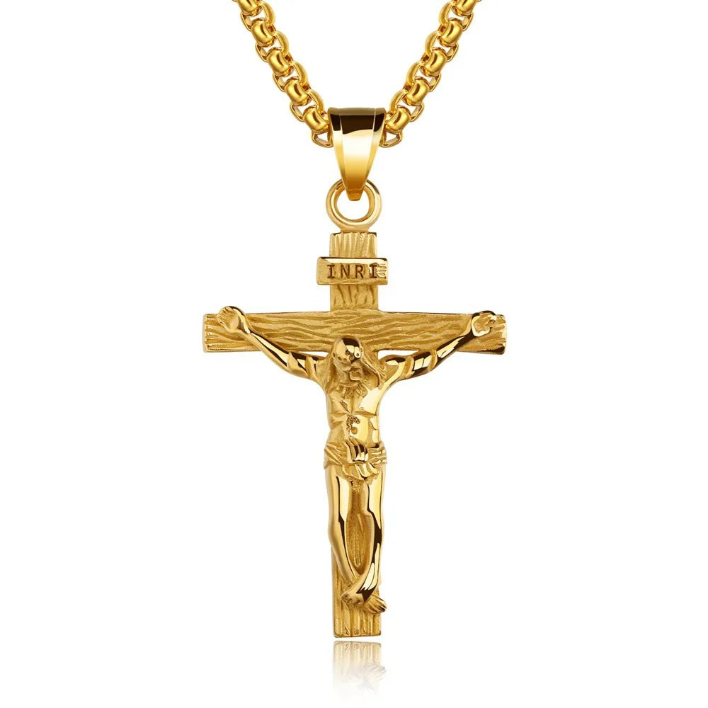 Faith - Crucifix Pendant w/24" Box Link Style Necklace