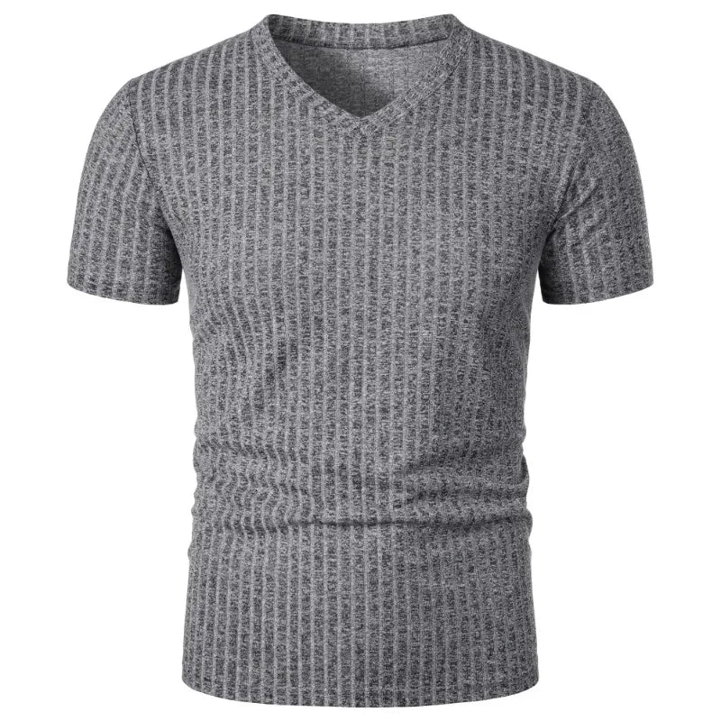 Men's V-Neck Top - Short Sleeve Stretch - Casual or Dressy (7 colors available)
