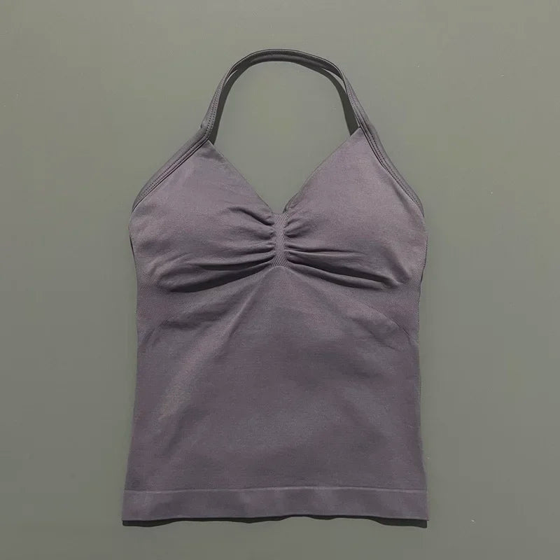 Women's Sporty Backless Halter Tank Top (30 colors available)