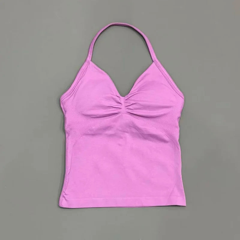 Women's Sporty Backless Halter Tank Top (30 colors available)