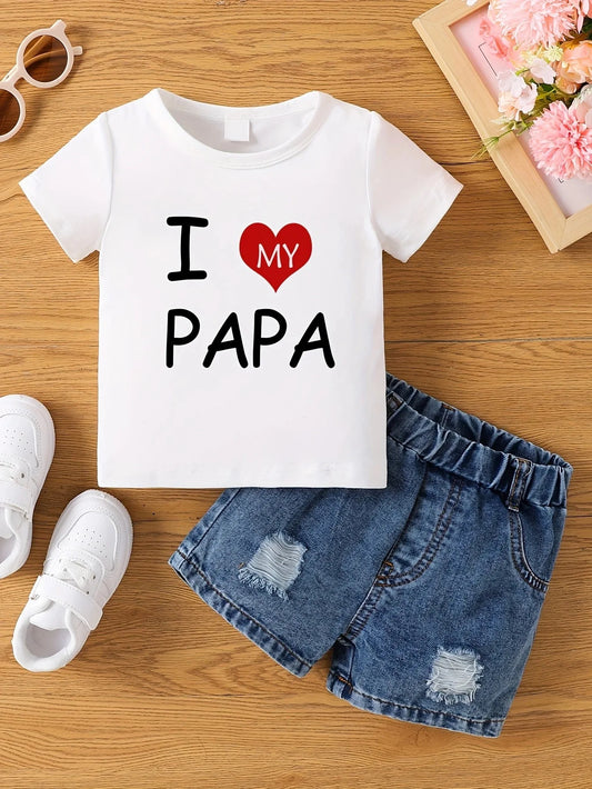 Boys/Girls "I Love My Papa" T-shirt (Shorts not included)