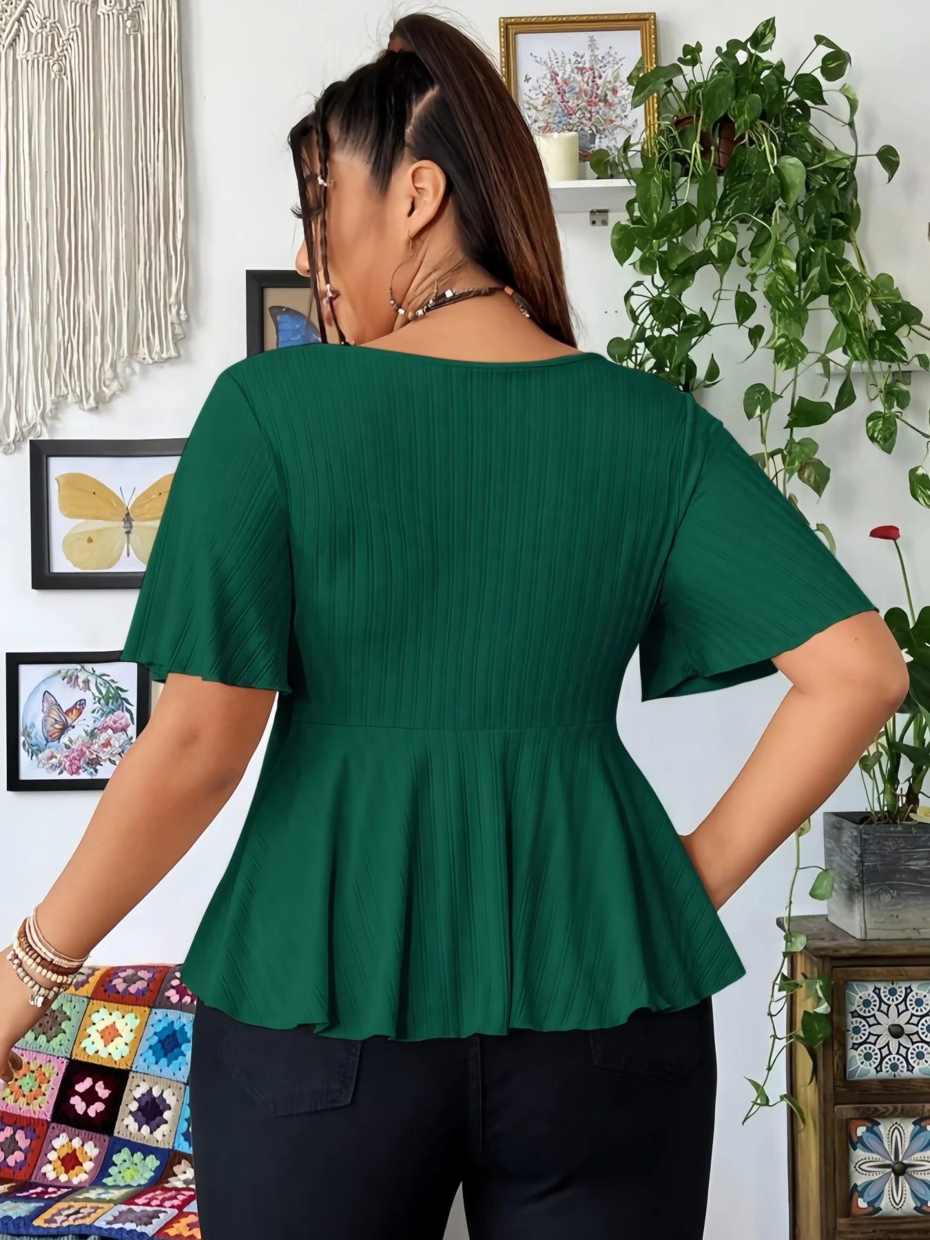 Plus Size - New Style Women's Fashion Top - V-neck