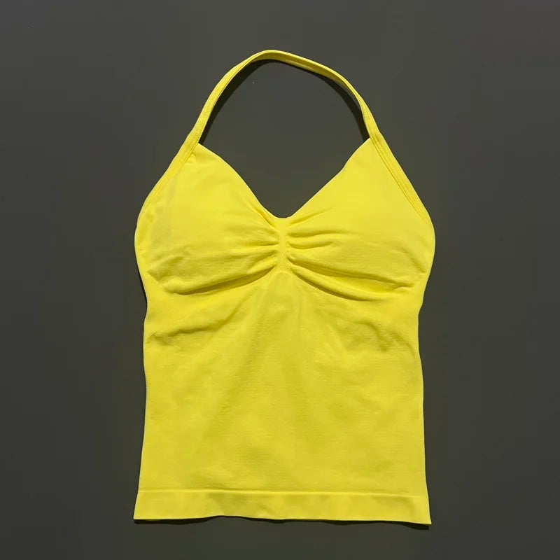 Women's Sporty Backless Halter Tank Top (30 colors available)