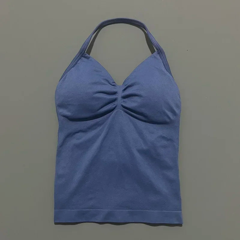 Women's Sporty Backless Halter Tank Top (30 colors available)