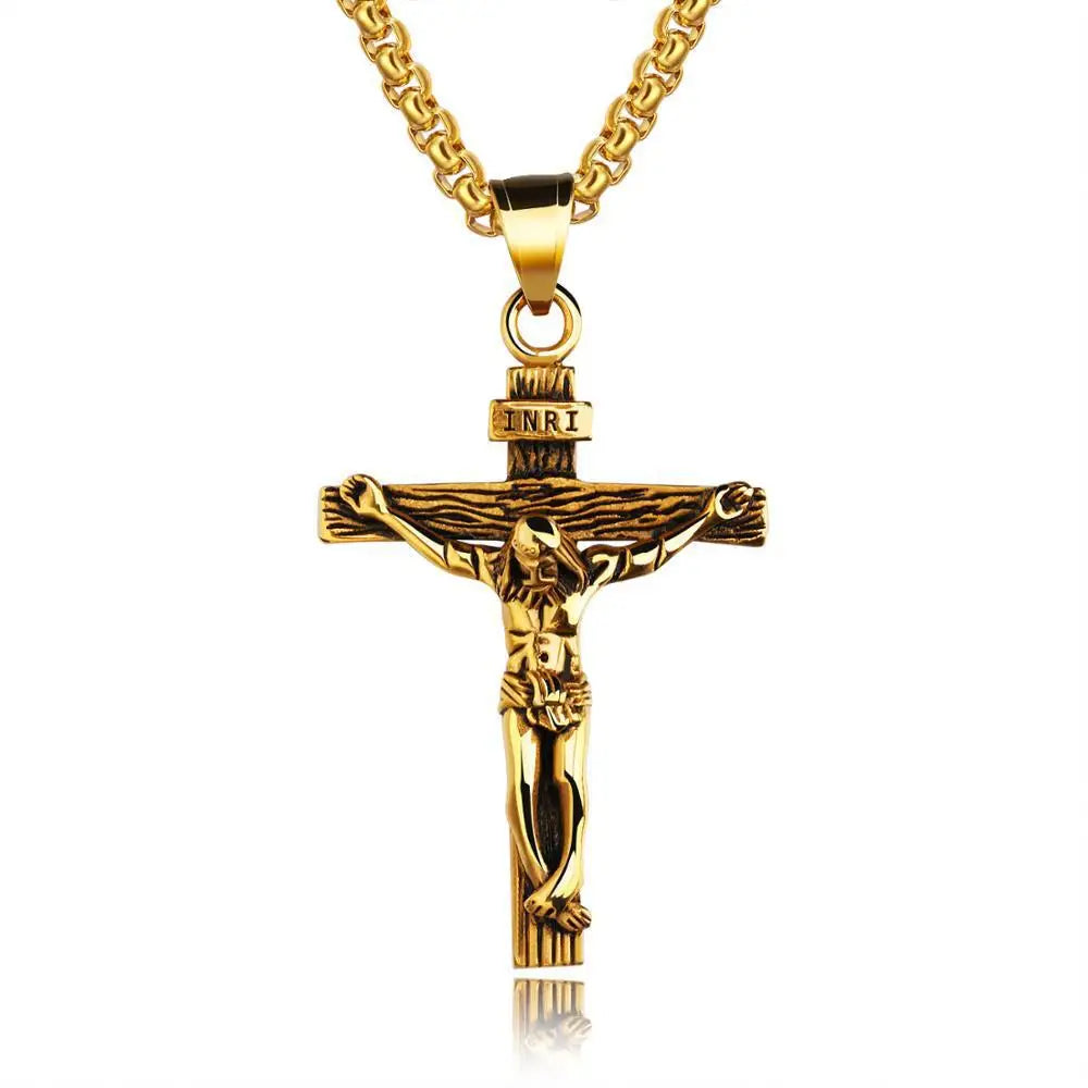Faith - Crucifix Pendant w/24" Box Link Style Necklace