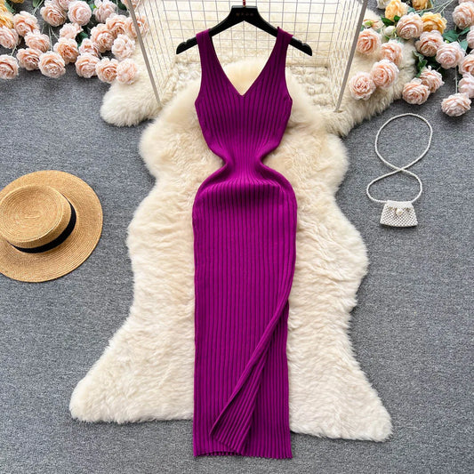Chic Fashion Trendy Leg/Hip Split Dress (6 colors available)