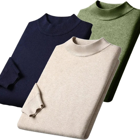 New Men's Mock Turtleneck Long Sleeve  - Casual or Dressy (10 colors available)