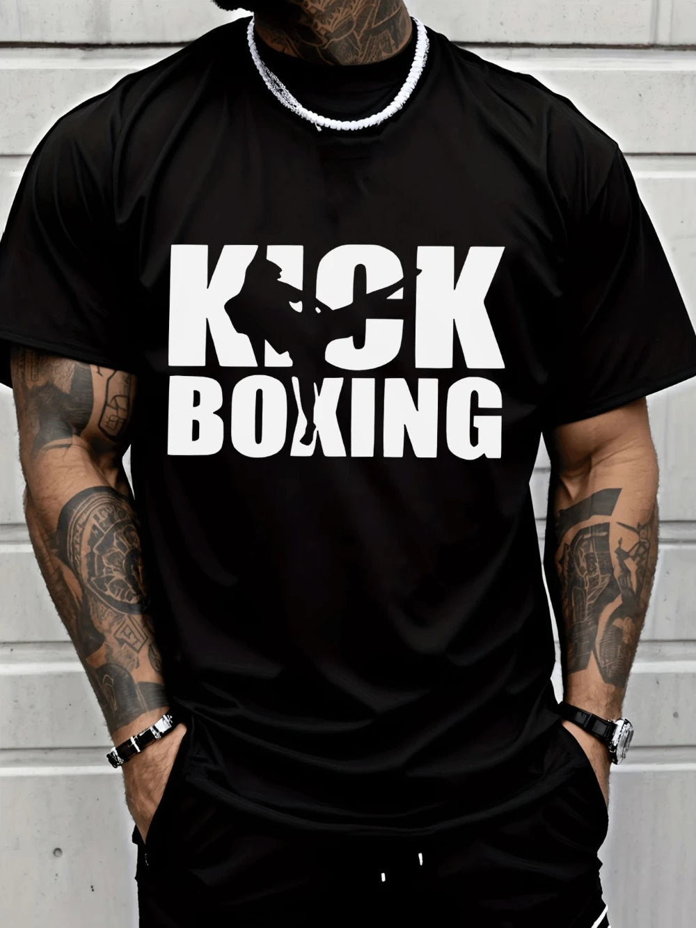 Mens Crew-Neck "Kick Boxing" T-Shirt (3 Colors available)