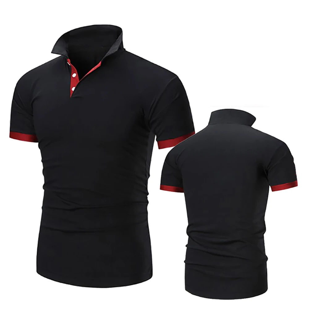 Polo Collar Shirt - Short-sleeved, Casual, Breathable