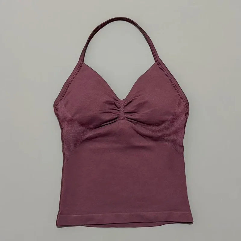 Women's Sporty Backless Halter Tank Top (30 colors available)