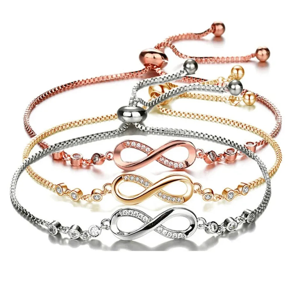 Endless Love Infinity Bracelet Adjustable - Stainless Steel (gold, rose gold & silver available)