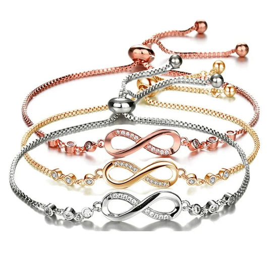 Endless Love Infinity Bracelet Adjustable - Stainless Steel (gold, rose gold & silver available)