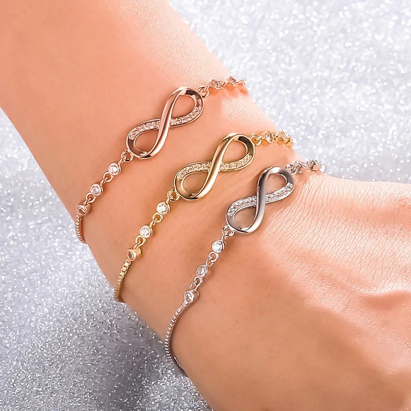 Endless Love Infinity Bracelet Adjustable - Stainless Steel (gold, rose gold & silver available)