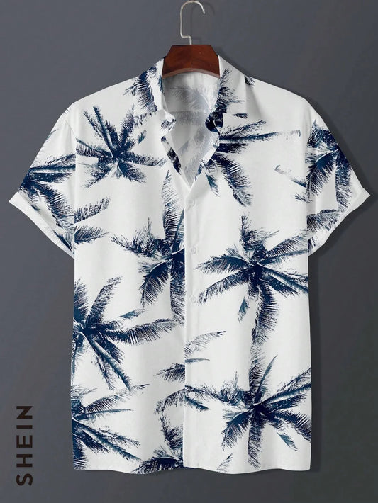 Hawaiian Fashion - Casual Shirt - White / Blue