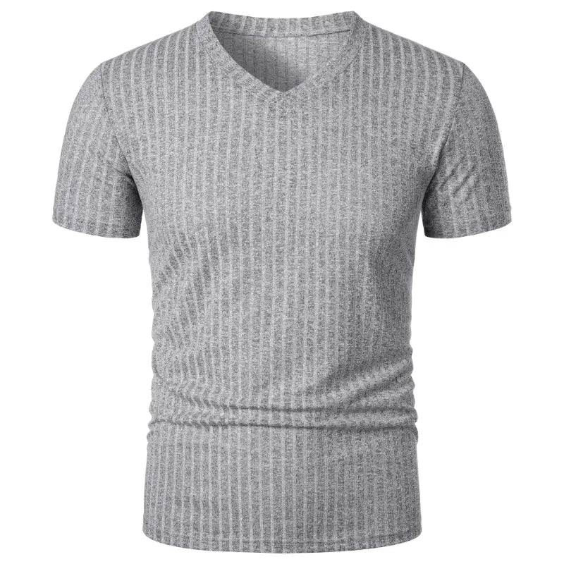 Men's V-Neck Top - Short Sleeve Stretch - Casual or Dressy (7 colors available)