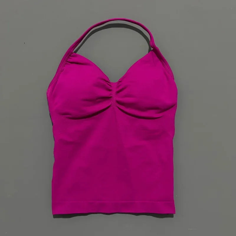 Women's Sporty Backless Halter Tank Top (30 colors available)