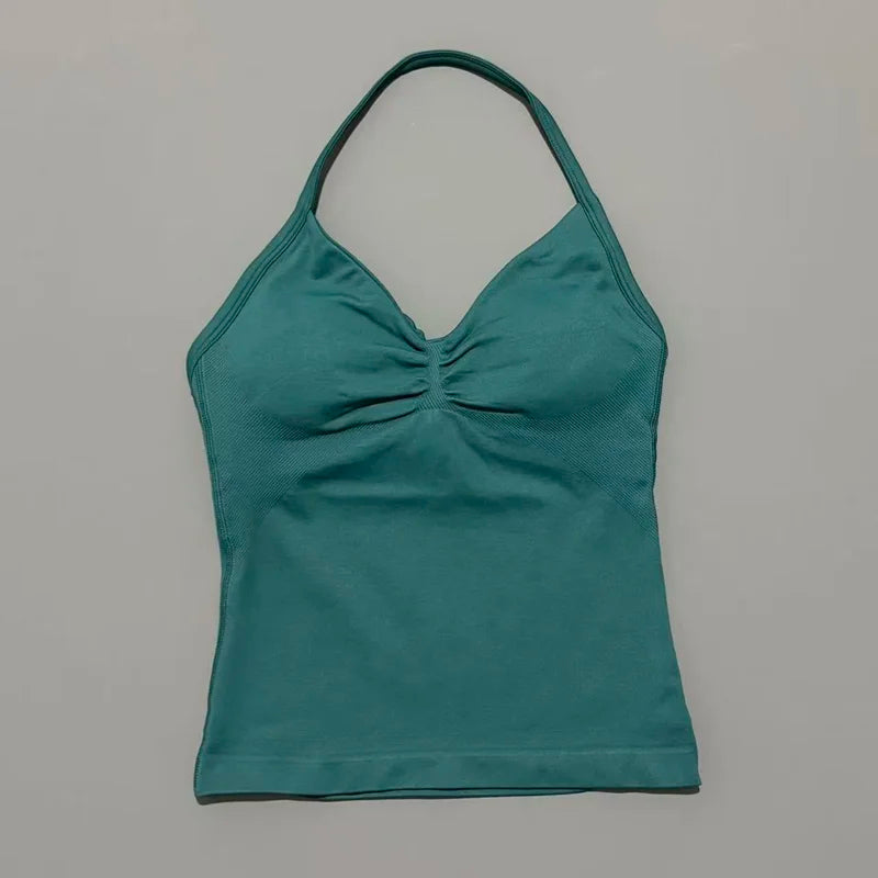 Women's Sporty Backless Halter Tank Top (30 colors available)