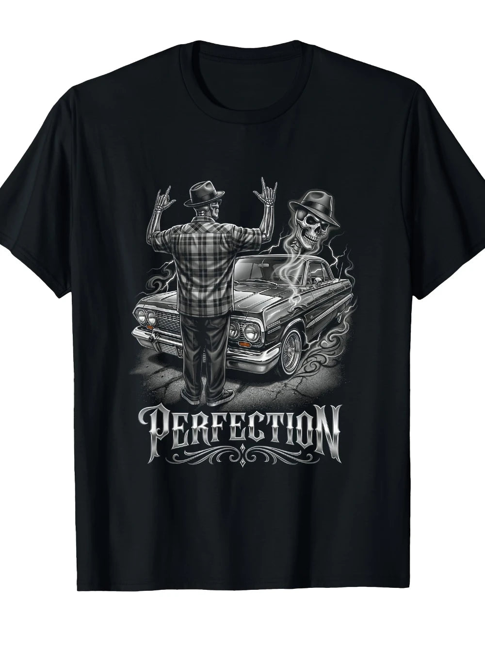 Lowrider 1963 Impala - Skeleton Art Graphic T-Shirt