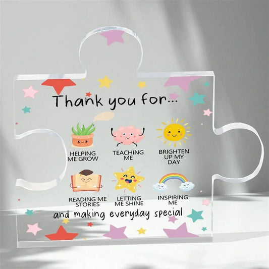 Keepsake Puzzle-Shaped Acrylic Decor - "Thank You For...And Making Everyday Special"